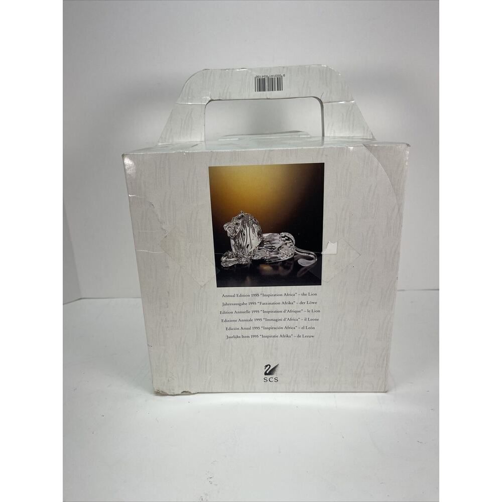 Swarovski Crystal Animal Lion 1995 Africa Boxed, Gail Has Been Glued